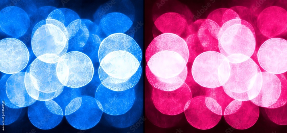 Poster pink and blue bokeh light background texture.background texture featuring pink and blue bokeh light.