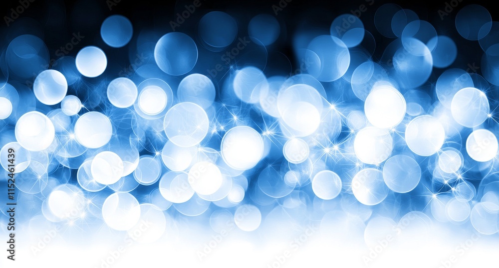 Aufkleber beautiful abstract blue festive background adorned with bokeh lights.abstract festive background in 