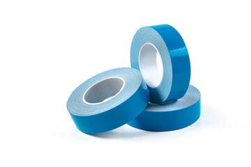 Double Sided Foam Tapes. Double sided adhesive tape. Foam Tapes. Double sided tape roll on white background. Two sided adhesive tape.