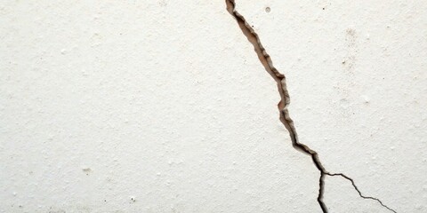 Fototapeta premium A Single Crack in an Off-White Wall Surface, Showing Damage and Deterioration