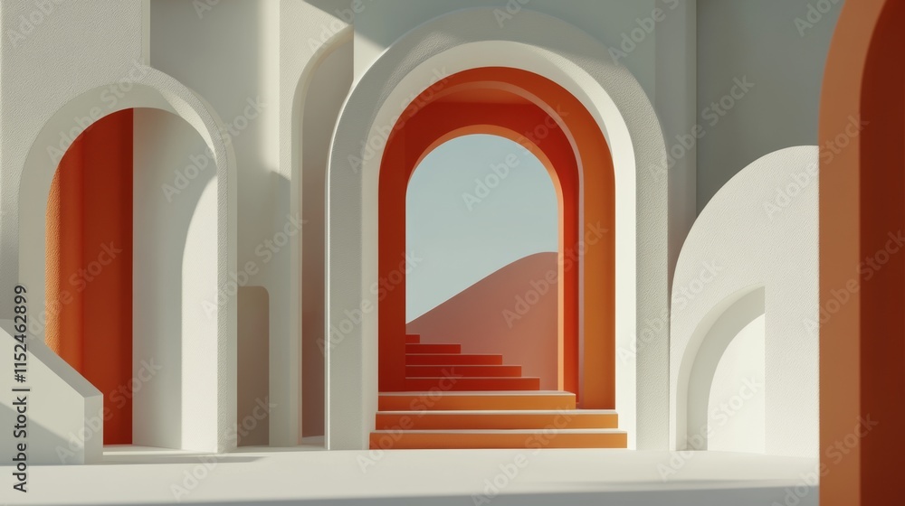 Aufkleber three red round podiums are set against a red background, with a clear white space behind them. this