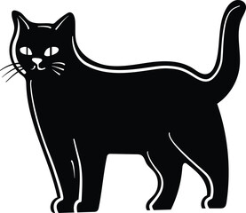 black silhouette cat illustration