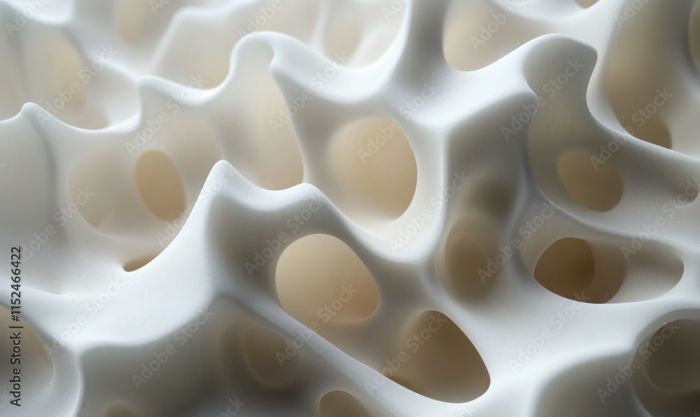 Poster abstract background made of white 3d waves. light 3d render with copy-space.