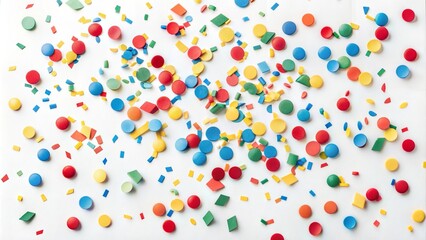 Bright and Cheerful Confetti Scattered on White Background