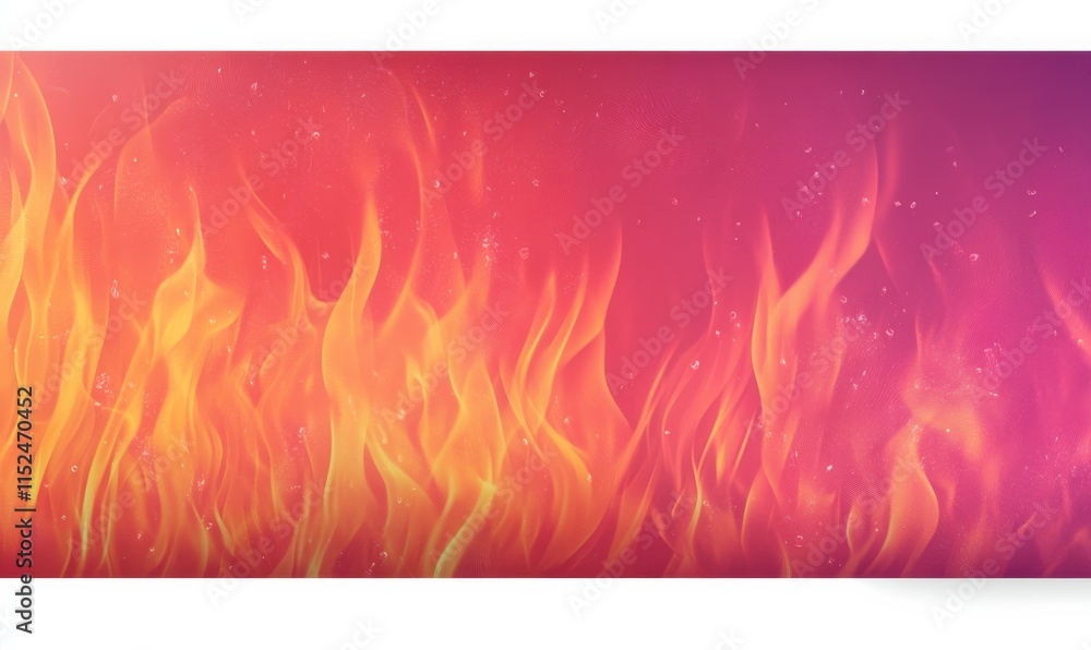 Poster banner design with an abstract flame gradient background, showcasing a grainy noise texture effect a