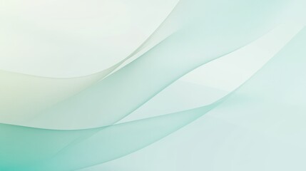Fototapeta premium Abstract minimalist design with intersecting curved lines in soft gradients of pale blue and mint green, emphasizing simplicity, balance, and a harmonious modern aesthetic. Background