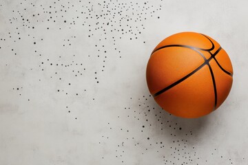 Fototapeta premium sports event decor, march madness decor covers a table for the big game night, with space for stats and predictions, all basketball-themed