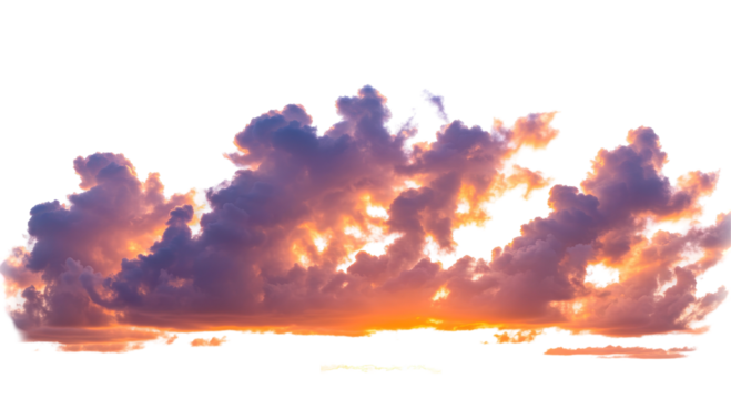 Picturesque sunset clouds cut out, PNG, sunset cloud