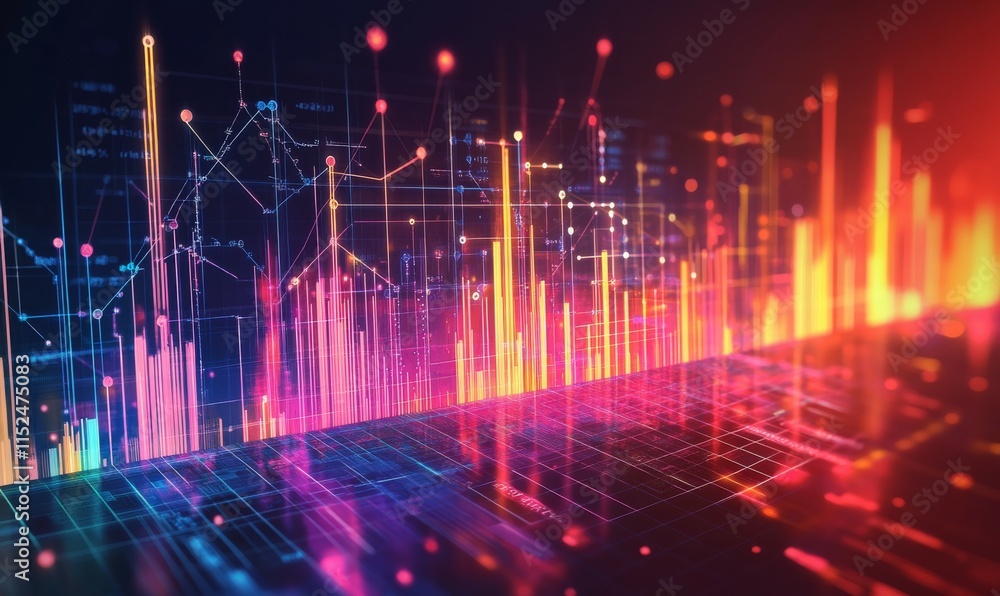 Poster business and big data visualization. abstract technology background. connection structure.