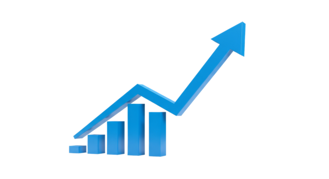 blue upward graph PNG
