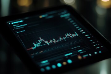 Stock market data displayed on a tablet. (13)