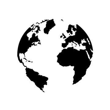 Fototapeta An Illustration of the world map with only the countries showing.