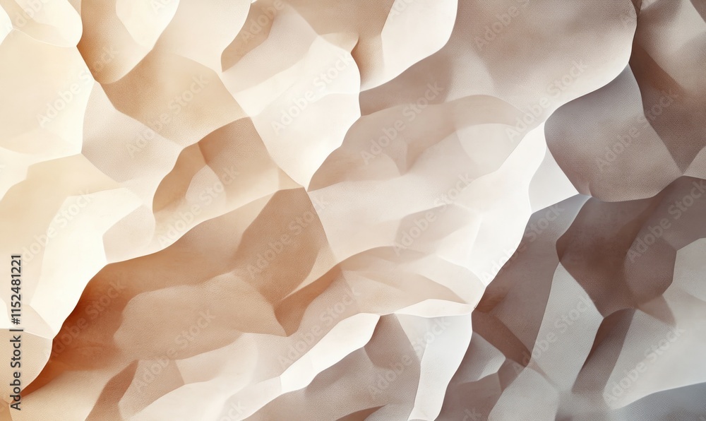 Poster Fractured mocha patterns overlaying soft pastel gradients, blending geometry with organic abstraction.