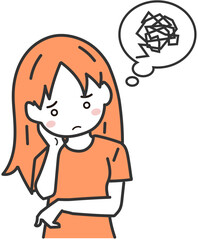 もやもやと考え悩む女性