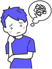 もやもやと考え悩む人