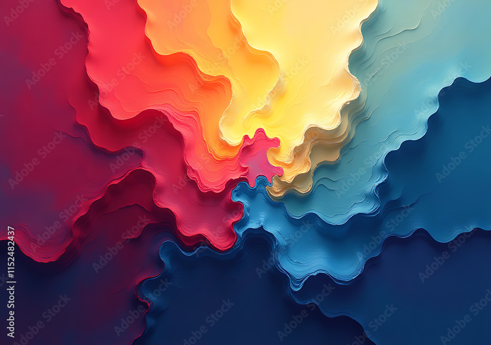 Poster abstract digital art visually appealing vast range colors textures various
