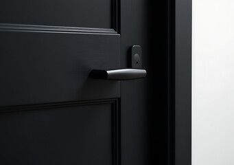 black door small cutout keyhole modern stylish door handle