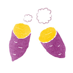 スタンプ風やきいものイラスト