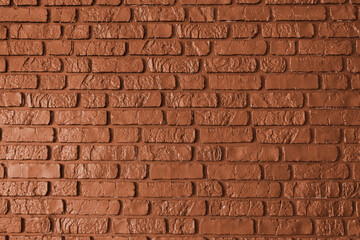 Orange colored old brick wall texture, architecture brickwork building, masonry of stone blocks structure. Design element, wallpaper background, banner, header.