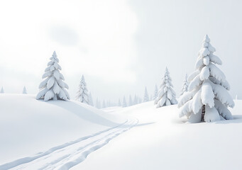 Naklejka premium cutting white snow landscape photo image produces crisp clean