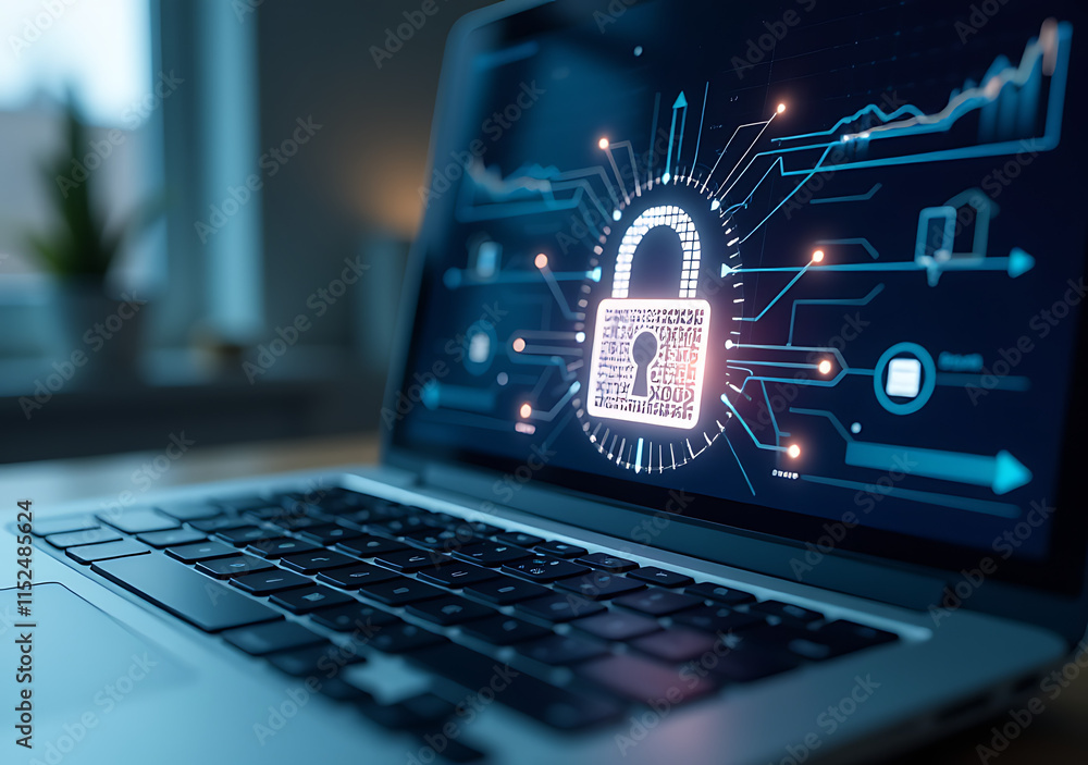 Poster digital padlock secures laptops secure computing operations various settings effectively every time 