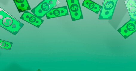 Banknote Background 3D Cartoon Render