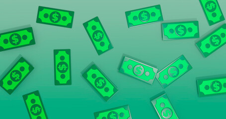 Banknote Background 3D Cartoon Render