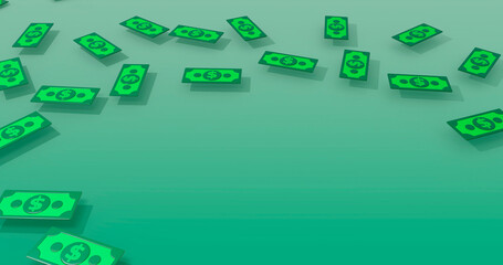 Banknote Background 3D Cartoon Render