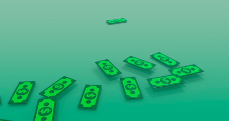 Banknote Background 3D Cartoon Render
