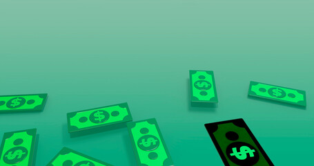 Banknote Background 3D Cartoon Render