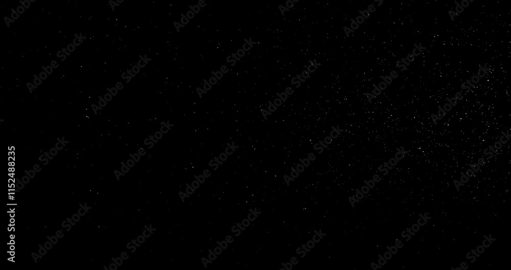 Wall mural natural organic dust particles floating on black background. dynamic dust particles randomly float i