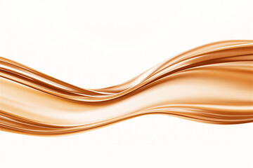 Obraz premium Abstract golden waves on a white background, ideal for modern design projects, presentations, or banners, featuring an artistic minimalist aesthetic and copy space.