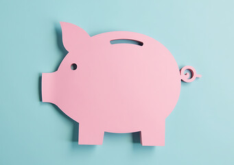 small pink piggy bank cut shape paper decoration