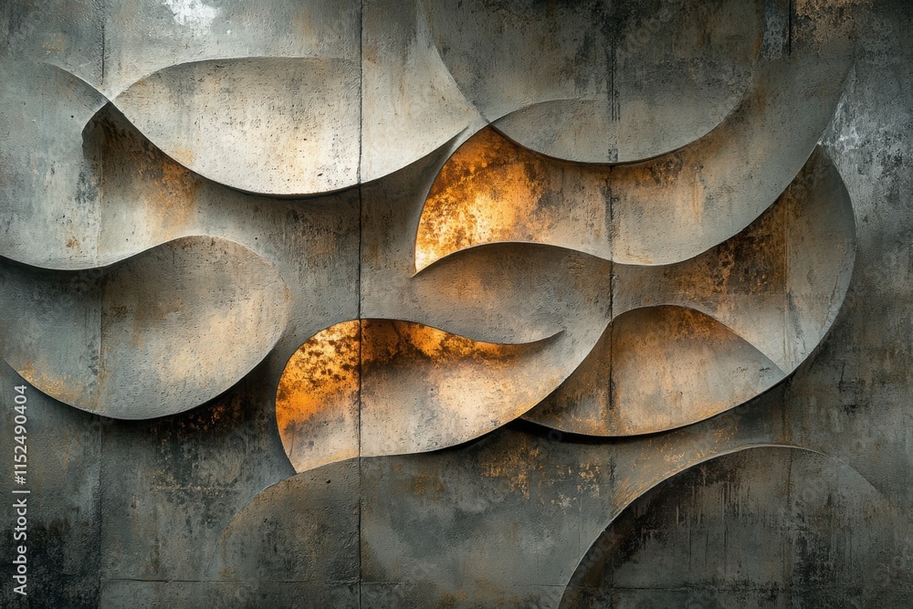 Poster modern interior design, detailed patterns in a light texture background merging smoothly with soft l