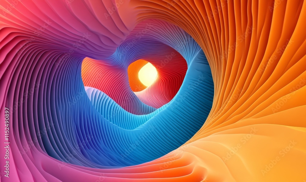 Poster multicolored tech background with a geometric 3d structure. bright, stepped design with extruded fut