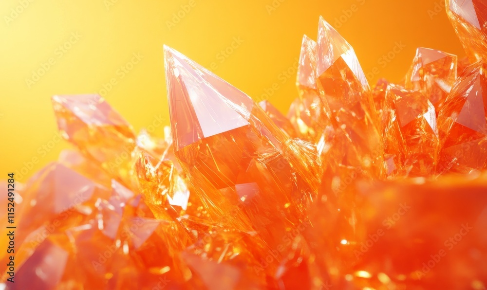 Poster orange crystal mesh. futuristic global data network concept with copy space. 3d render.