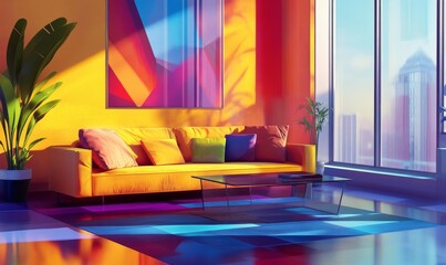 Modern Interior Design Background. Stylish Living Room. .