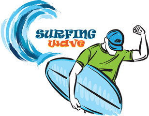 surfing wave guy on the beach 2