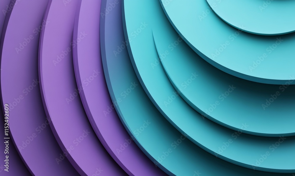 Poster purple and turquoise tech background with a geometric 3d structure. clean, minimal design with simpl