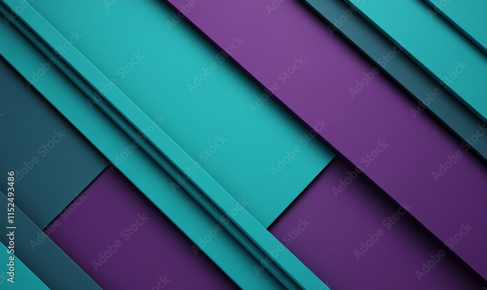 Poster purple and turquoise tech background with a geometric 3d structure. clean, stepped design with extru