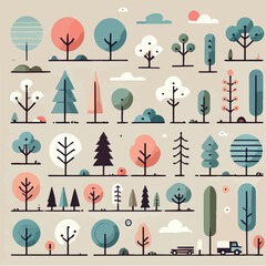 vector of a collection of trees that become one