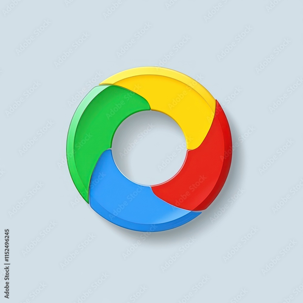 Poster colorful circular infographic element with four sections.
