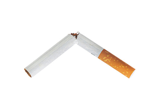 broken cigarette on white