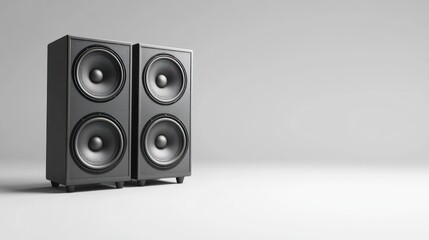 Obraz premium Two Black Speakers on a White Background