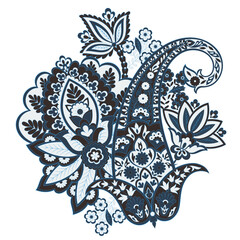 Paisley vector isolated pattern. Damask style Vintage illustration