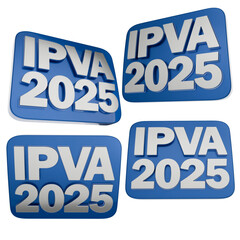 SET OF LOGO IPVA 2025 SEAL 3D with multiple views