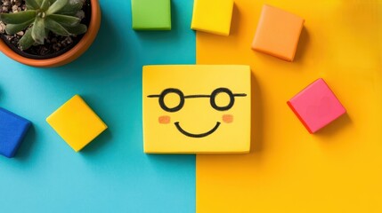 customer satisfaction flat design top view productivity theme cartoon drawing vivid