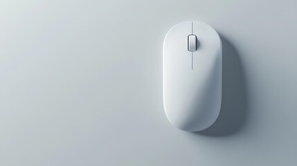 White Computer Mouse on White Background