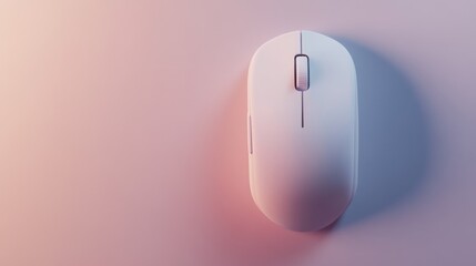 White Computer Mouse on Gradient Background
