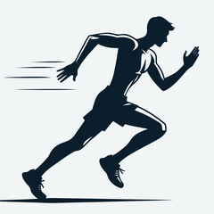 vector illustration of people running, jumping, celebrating victory